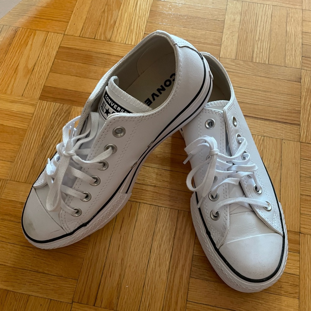 Converse All Star Platform White Low Tops